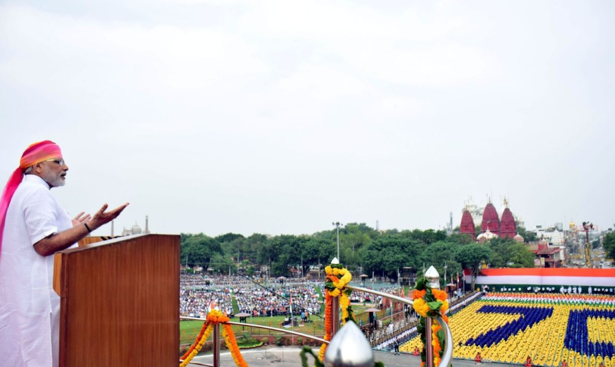 Indian Prime Minister Narendra Modi during his Independence Day speech.