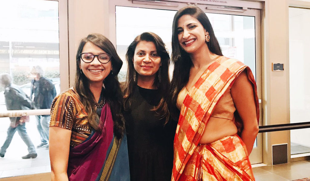 Director/ Producer Shirley Abraham (Film: Cinema Travellers), Director Alankrita Shrivastava (Lipstick under my burkha), Actor Aahana Kumra (Lipstick under my burkha); names left to right